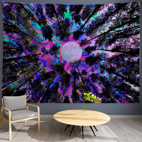 Urban Outfitters Other - Retro Trippy Neon Forest Colorful Hallucinating Tapestry Room/Dorm Wall Art/Deco